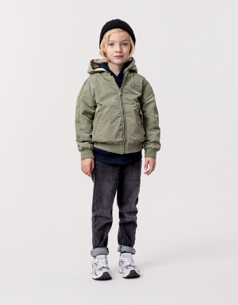 Khaki und beige Jungenwendejacke - IKKS