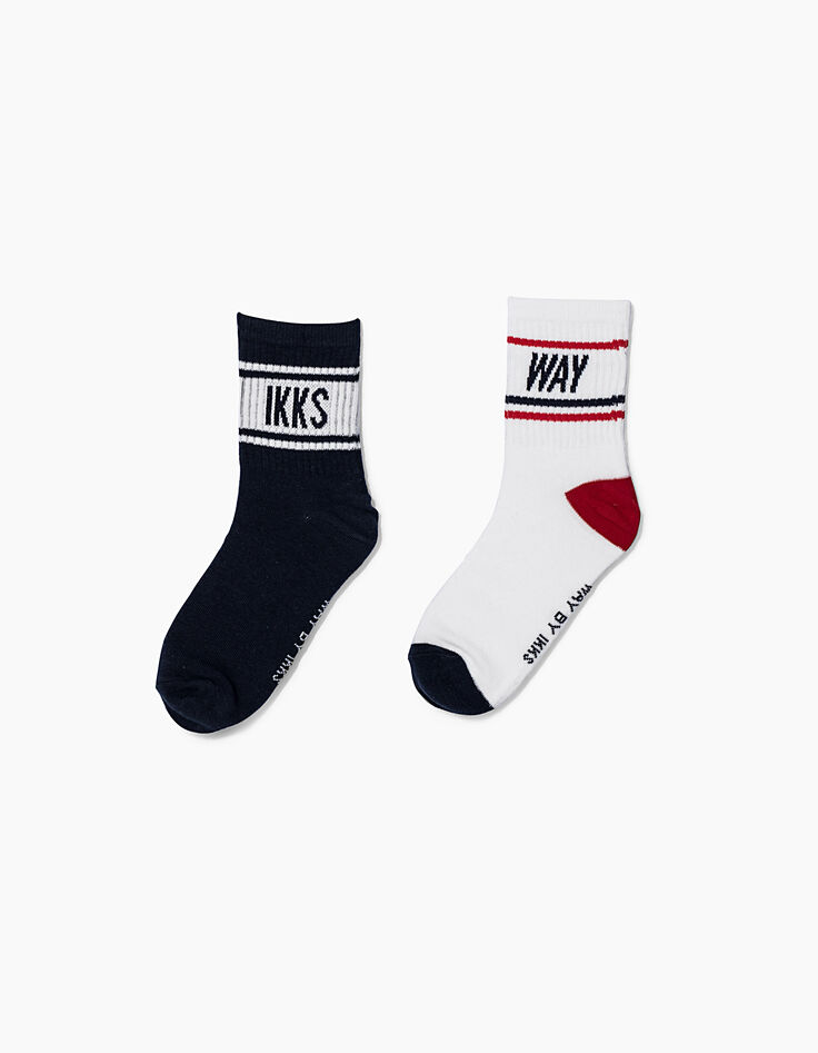 Calcetines navy, blanco y rojo WAY niño -2