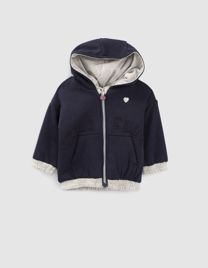 Baby girls’ grey lurex/navy cardigan-2
