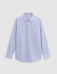 Chemise REGULAR bleu ray&eacute;e 100% coton Homme-6
