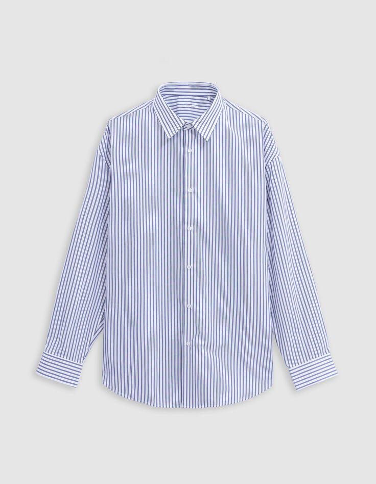Chemise REGULAR bleu ray&eacute;e 100% coton Homme-6