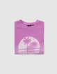Girl's purple sleeveless deep dye sweatshirt with message-8