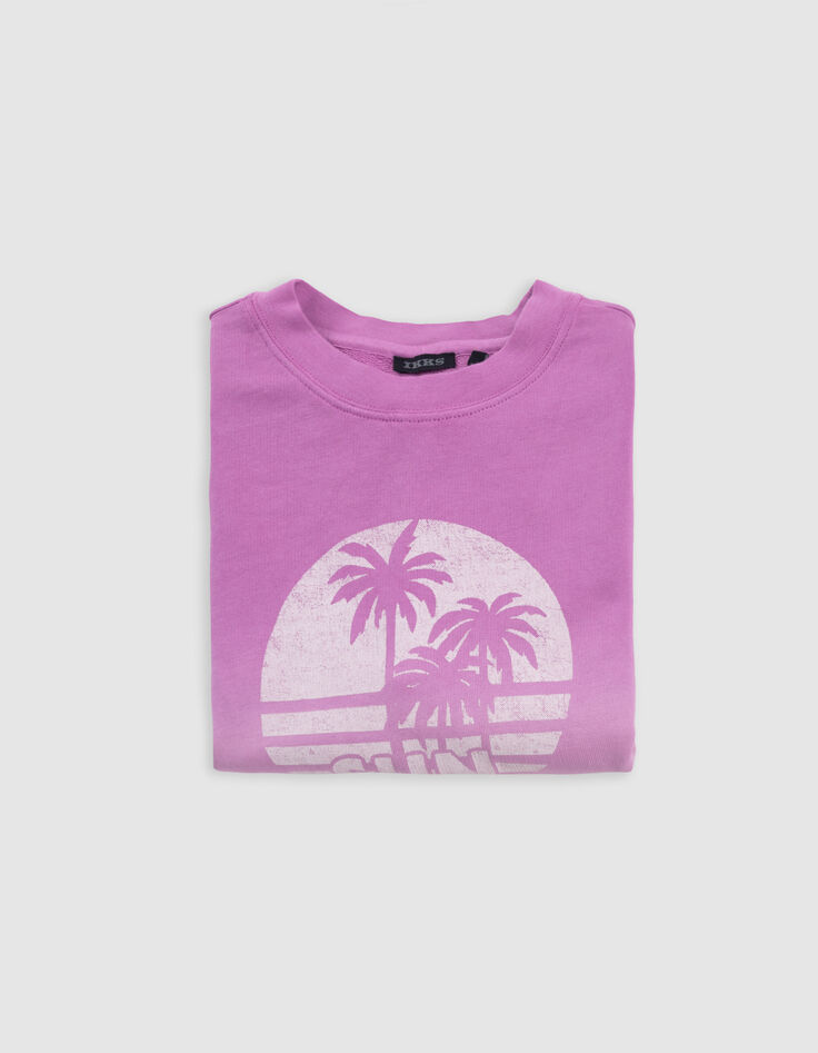 Girl's purple sleeveless deep dye sweatshirt with message-8