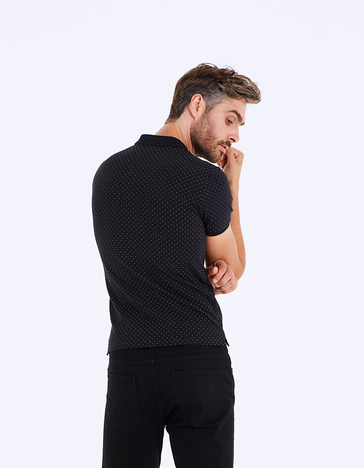 Polo negro falso liso Hombre-3