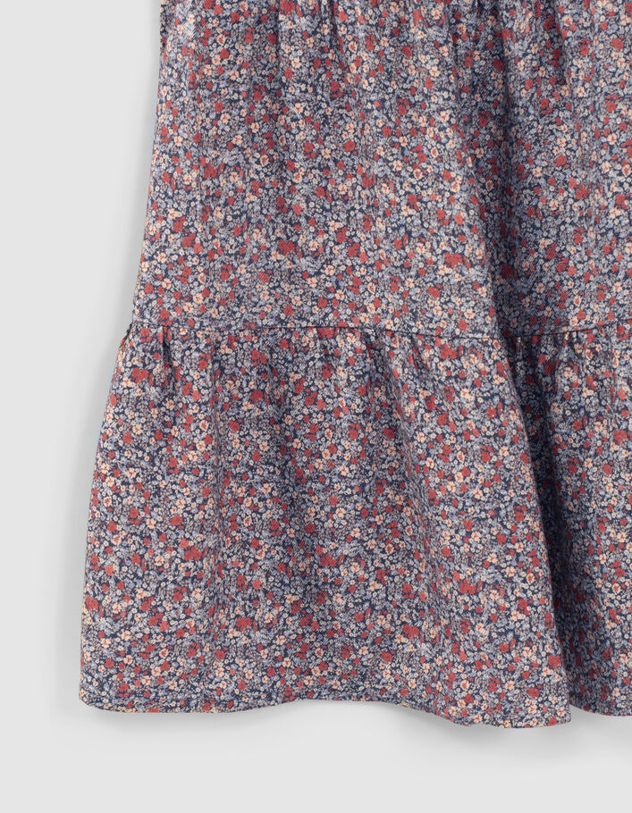 Falda larga navy y estampado micro floral niña - IKKS