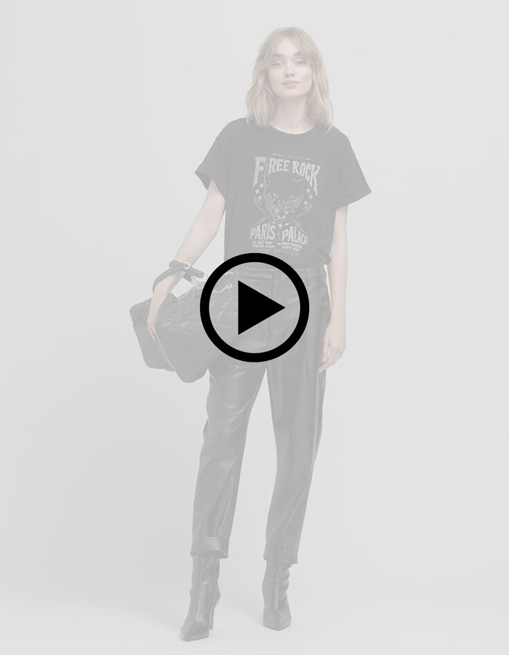 Pantalón de mujer 7/8 rock negro zanahoria-8