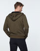 Kaki vest met zwarte Sherpa voering Heren-3