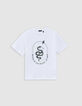 T-shirt blanc coton bio serpent Reflective garçon-3