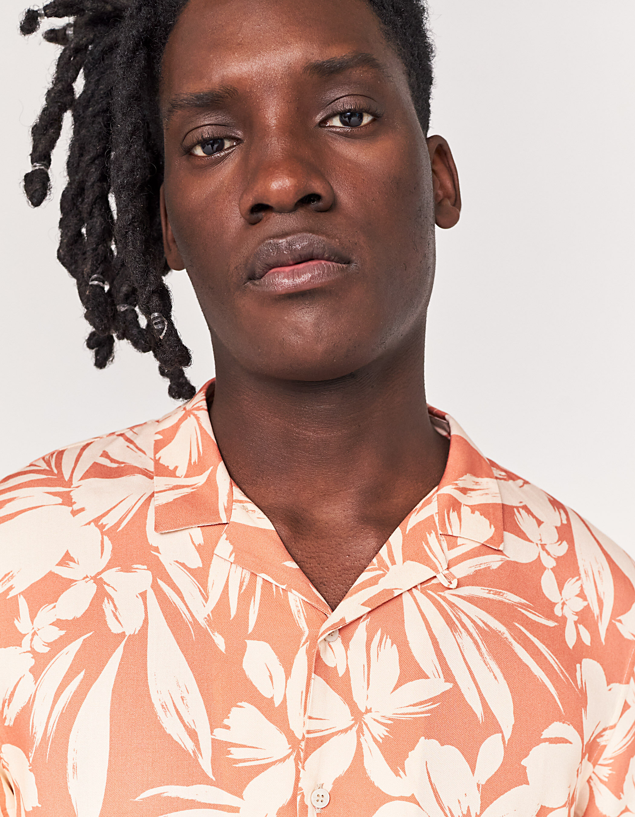 Chemise REGULAR corail Ecovero maxi fleurs Homme