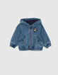 Veste en jean bleu broderie dos b&eacute;b&eacute; gar&ccedil;on-1