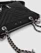 Zwarte leren etuitas 1440 Reporter Rock met studs Dames-6