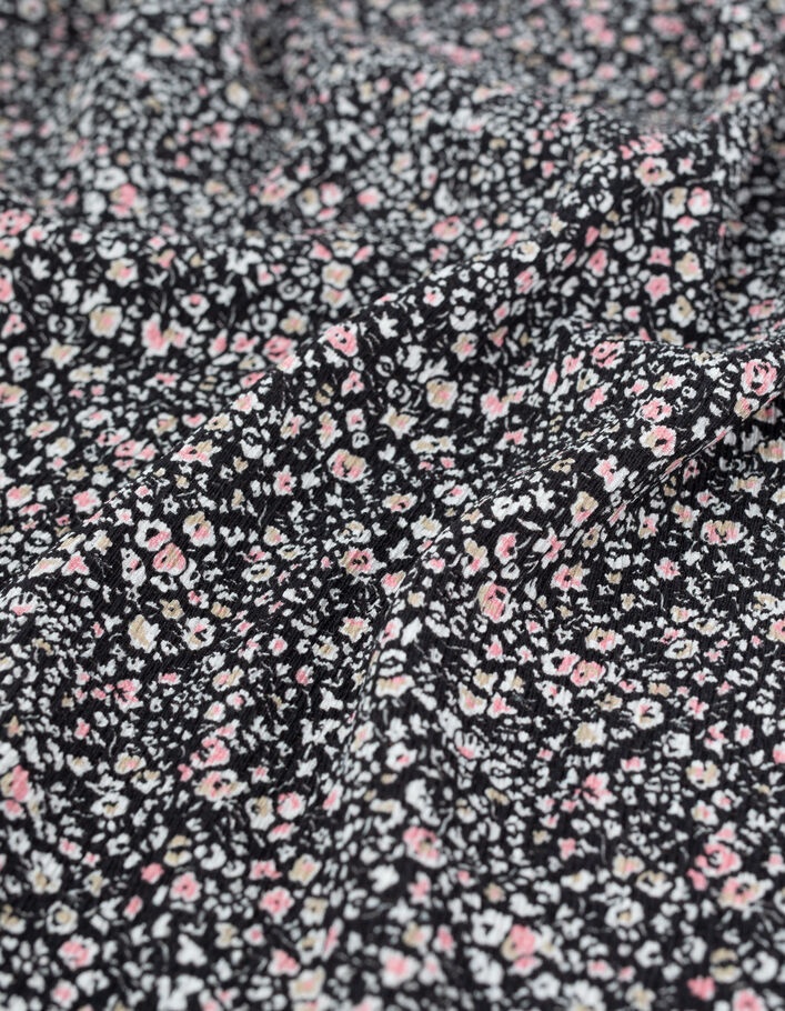 Girls’ black flowery print dress-4
