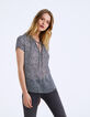 Voile top metallic micro-panterprint dames-2