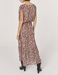 Robe longue en voile recyclé imprimé papillons femme-1