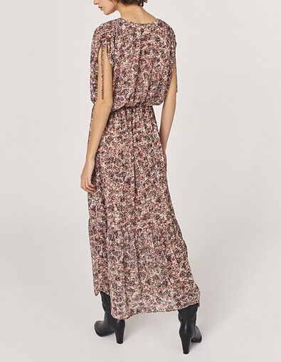 Women’s butterfly print recycled crepe voile long dress - IKKS