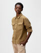 Boys’ khaki corduroy long-sleeved shirt-1