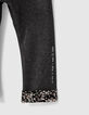 Ensemble sweat rose poudré et leggings gris bébé fille-4