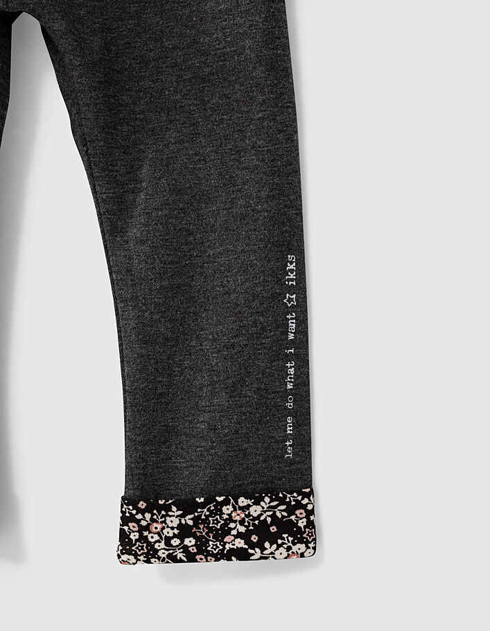 Baby girls’ powder pink sweatshirt & grey leggings outfit - IKKS
