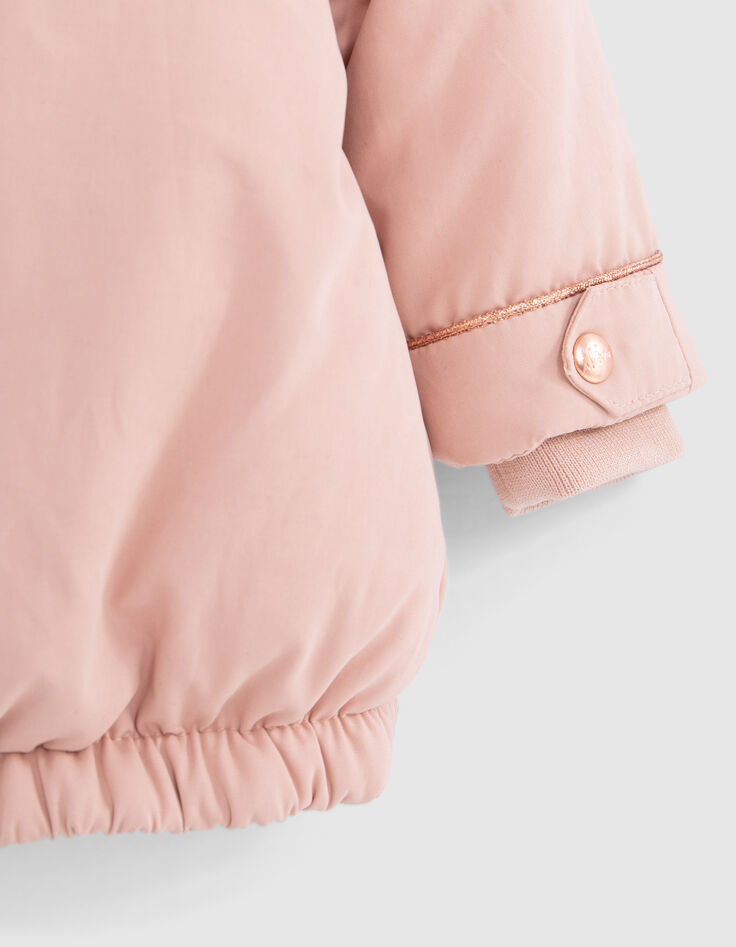 Parka rose fourrée bébé fille-5