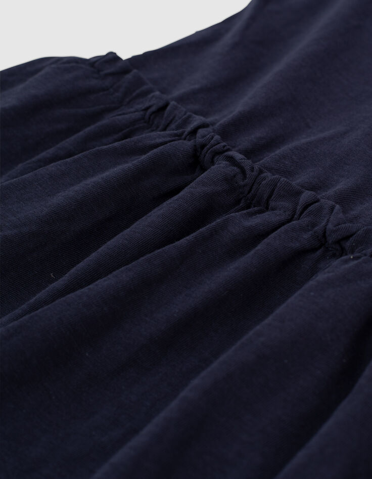 Robe navy Essentiel brodée en coton bio fille-5