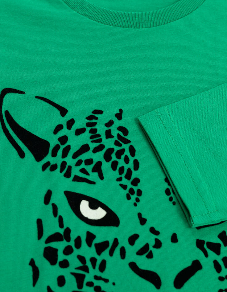 Jungen-T-Shirt aus Phosphor-Biowolle mit Leoaugen, Jungen-8 Jungen-T-Shirt aus Phosphor-Biowolle mit Leoaugen, Jungen-8