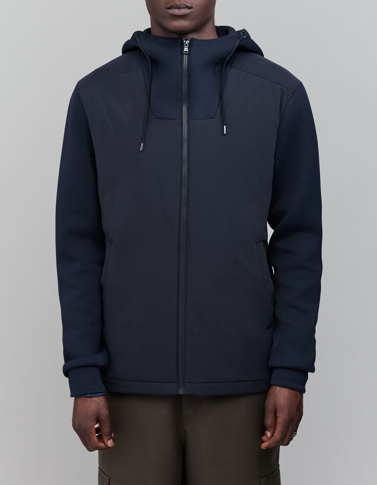 Sous-doudoune marine bi-mati&egrave;re Homme-1