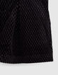 Short noir maille velours jacquard relief lurex fille-4