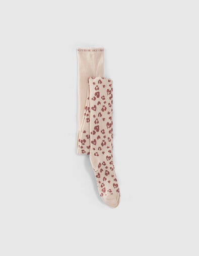 Leotardos color crudo punto leopardo corazones ni&ntilde;a - IKKS