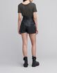Brons omkeerbaar T-shirt lurex vlecht V-hals Dames-3