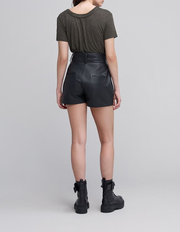 Brons omkeerbaar T-shirt lurex vlecht V-hals Dames-3