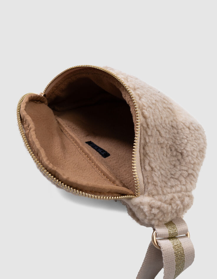 Beige heuptasje sherpa ruiten meisjes-2
