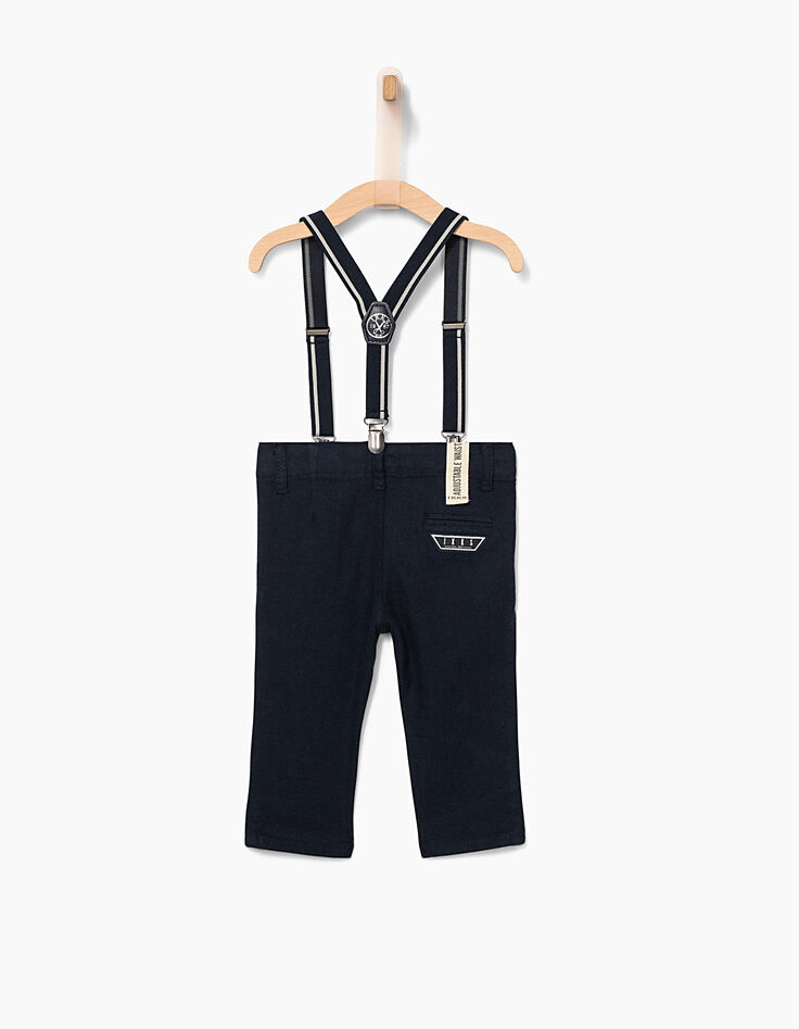 Pantalon de costume navy bretelles bébé garçon-2