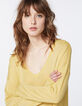 Pull maille tricot viscose métallisé tête de mort dos femme-4
