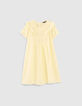 Robe lemon broderie et jacquard plumetis fille -1