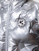 Plumas plata piel nailon termosellado lunares niña-7