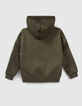 Boys&rsquo; khaki fleece-backed cardigan-3