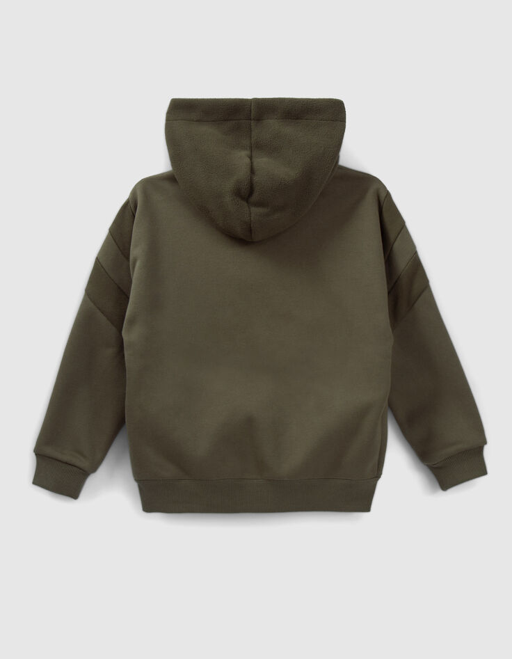 Boys&rsquo; khaki fleece-backed cardigan-3