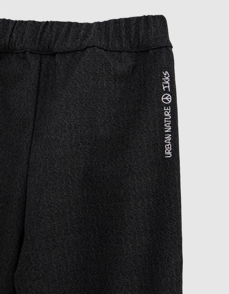 Girl's black faux-uni jewel-ribbon pants-6