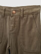 Khaki FLARE-Mädchenhose aus LYOCELL® im Zimmermannslook-2