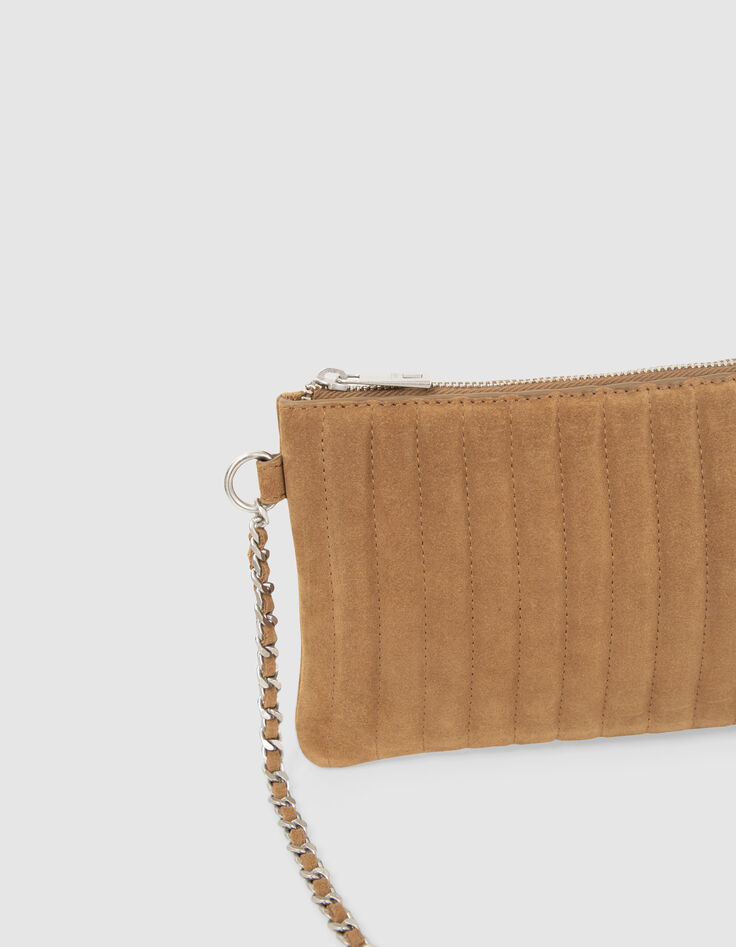 The 111 pouch in sand suede cowhide leather for women-2