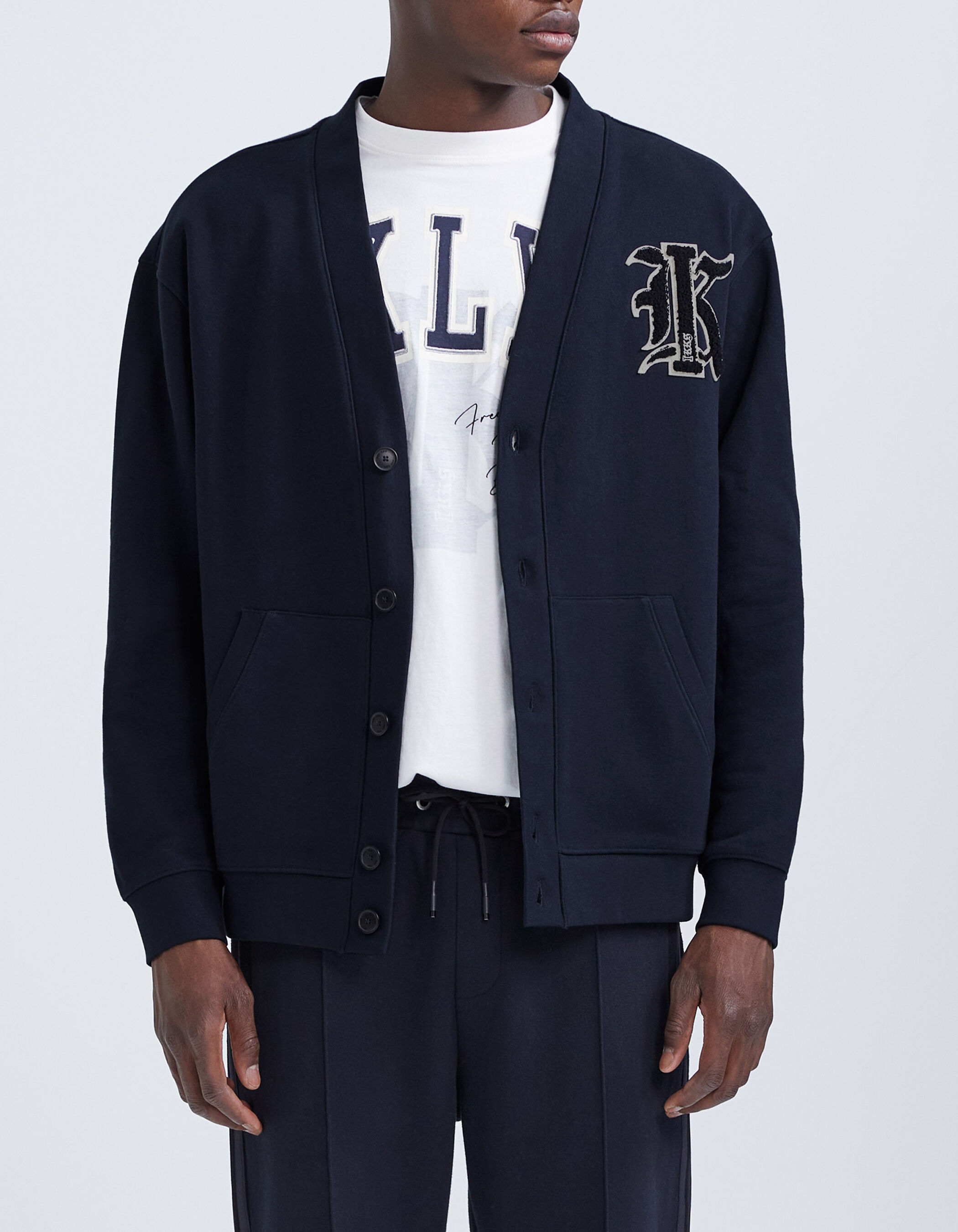 Sweatshirt material cardigan shop
