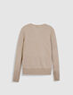 Pull manches longues beige 100% laine Femme-7