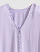 Dames Omkeerbare lila top met korte mouwen voor/achter-8
