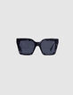 Schwarze Sonnenbrille Billy graue Gläser-3