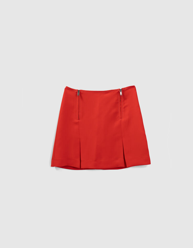 Women’s tangerine A-line short skirt-5