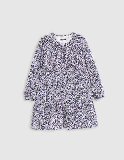 Ecru jurk biokatoen sterren-bliksemprint meisjes Ecru jurk biokatoen sterren-bliksemprint meisjes - IKKS