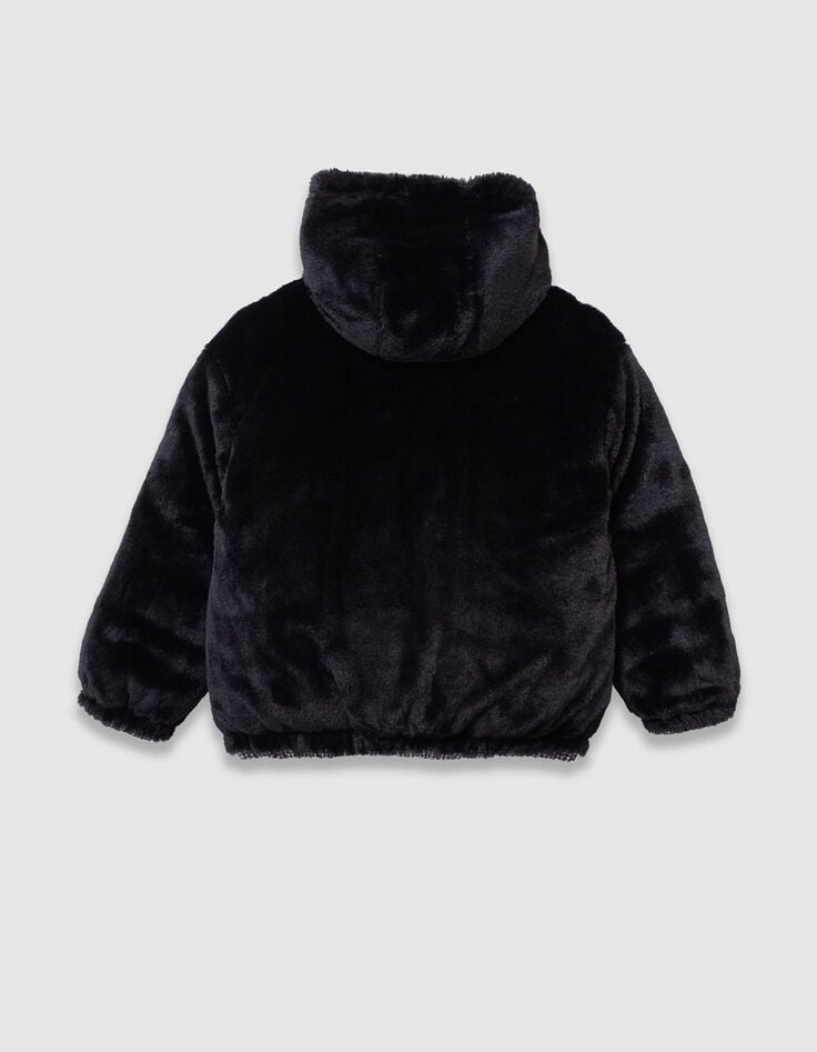 Plumas reversible negro pata de gallo y sherpa niña-9 Plumas reversible negro pata de gallo y sherpa niña-9