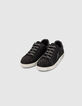 Schwarze Mädchen-Sneakers aus Veloursleder mit Nieten-1