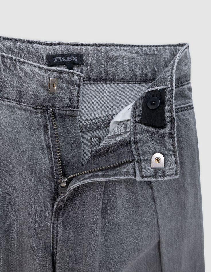 Jean LARGE gris coton bio fille-8