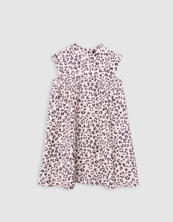 Robe rose imprimé léopard fille-3